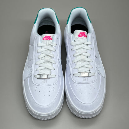 NIKE Air Force 1 PLT.AF.ORM Tapered Toe Shoes Sz Women's 9 White/Pink/Blue FN7180-100